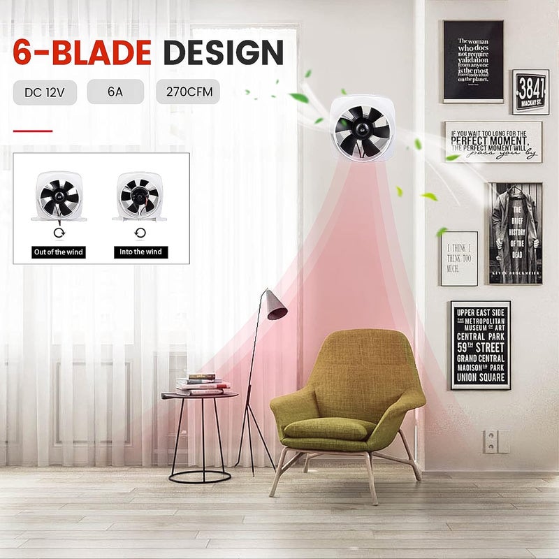 DC HOUSE 4'' Electric in-Line Marine Bilge Air Boat Blower 12V 270 CFM Quite - Image 3